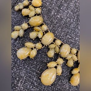 Olive Colored Stone Necklace & Matching Earrings Statement Jewelry